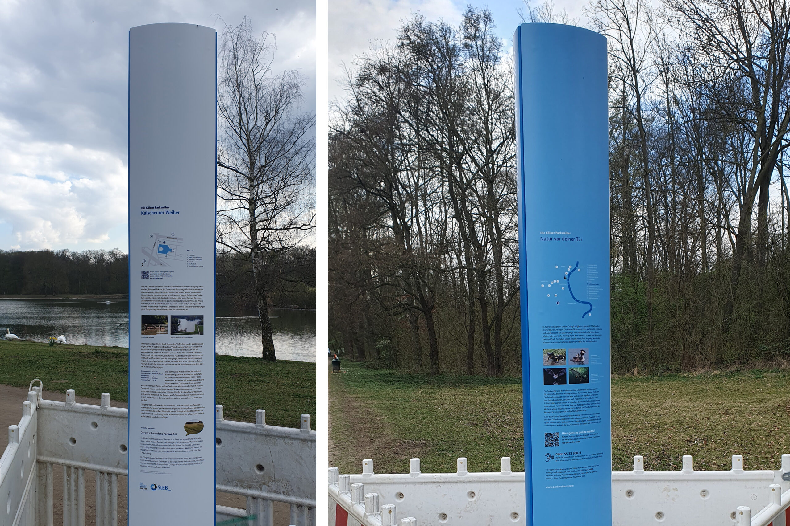 Neue Infostelen an Kalscheurer und Decksteiner Weiher